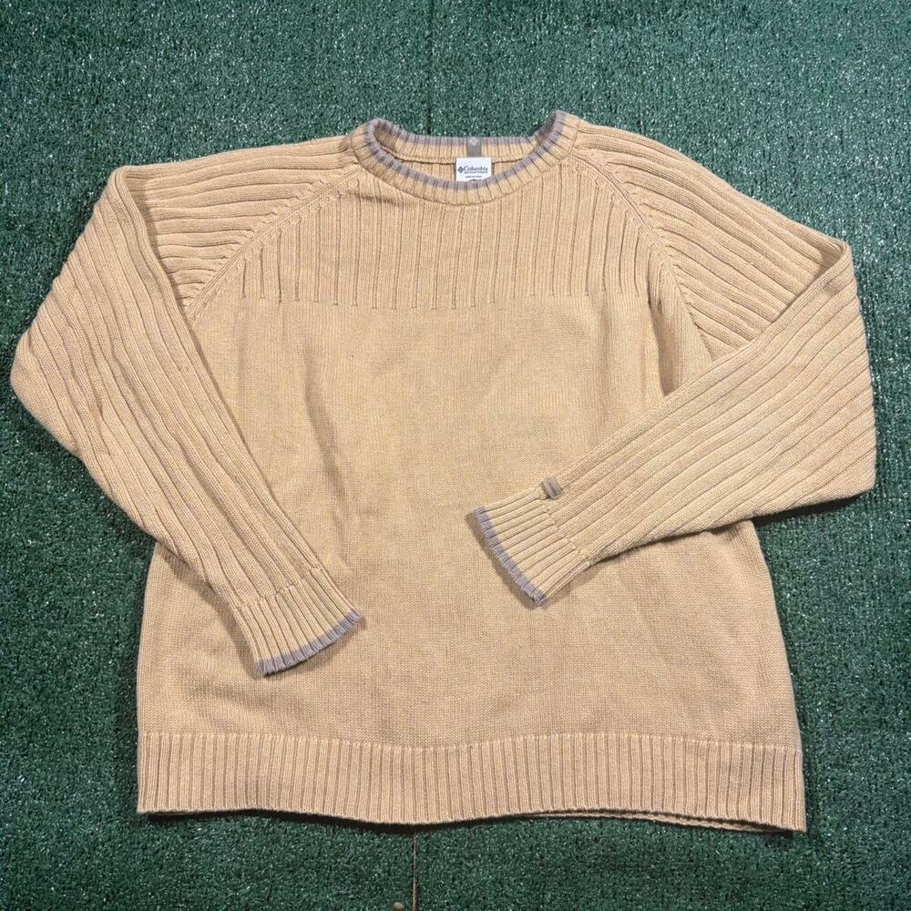 Vintage mens columbia yellow pullover sweater